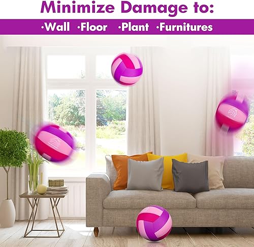 Miniatura 6 de Balones de voleibol suaves para interiores para practicar dentro de la casa y el patio, voleibol seguro y silencioso para niñas, niños, jóvenes,