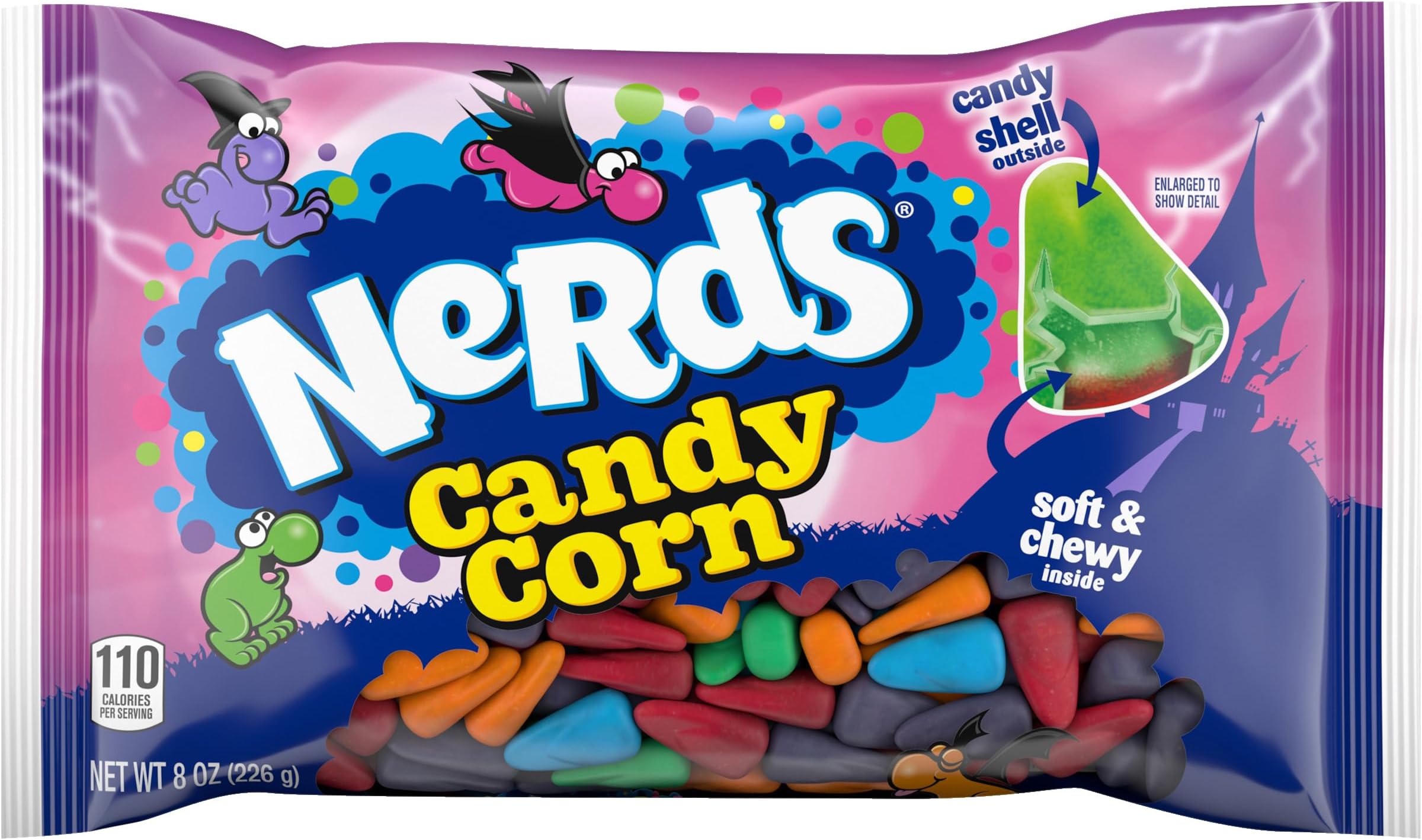 Nerds Halloween Candy Corn, Rainbow Shelled Candy Corn, 8 Oz Bag