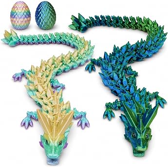 2 Pieces 3D Printed Dragon with Dragon Eggs Fidget Toy 28.5cm
