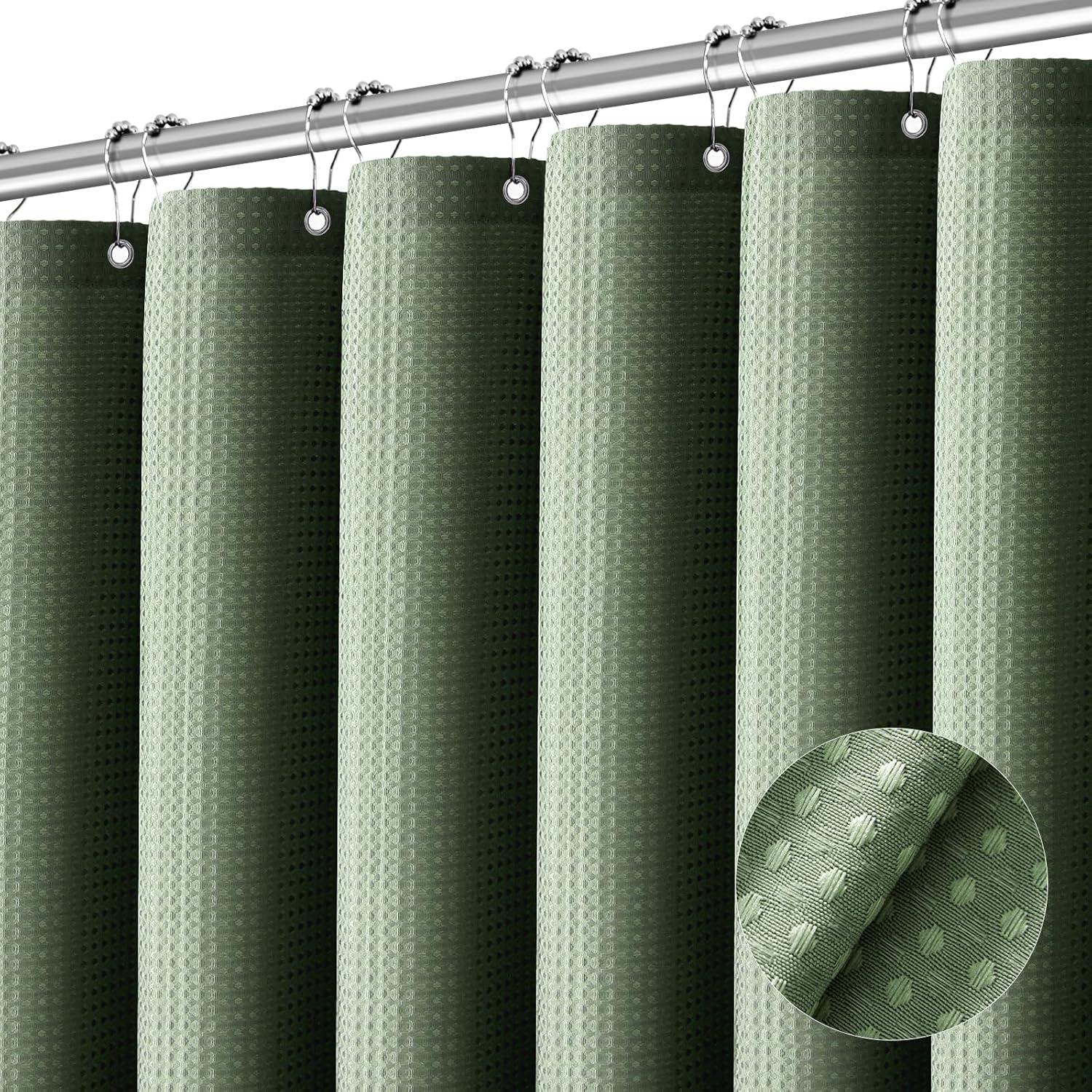 Amazon.com: PANGSINNE Waterproof Fabric Shower Curtain Extra Long ...