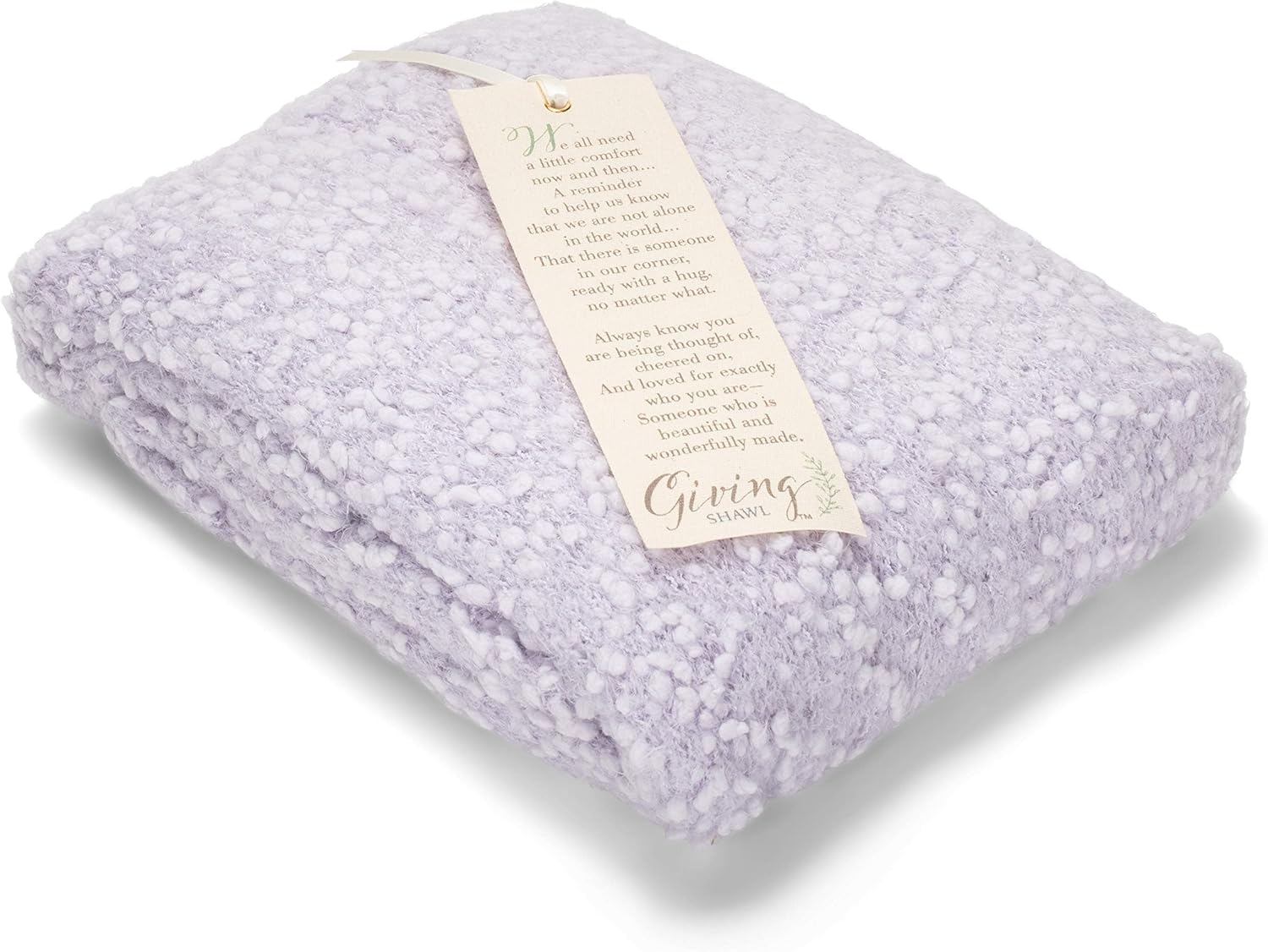 DEMDACO Giving Collection Giving Shawl with Pockets - Cozy Wrap for Women - Pockets - Soft Knit - Comfortable - Blanket-Style - Thoughtful Gift for Her - One Size - Light Purple