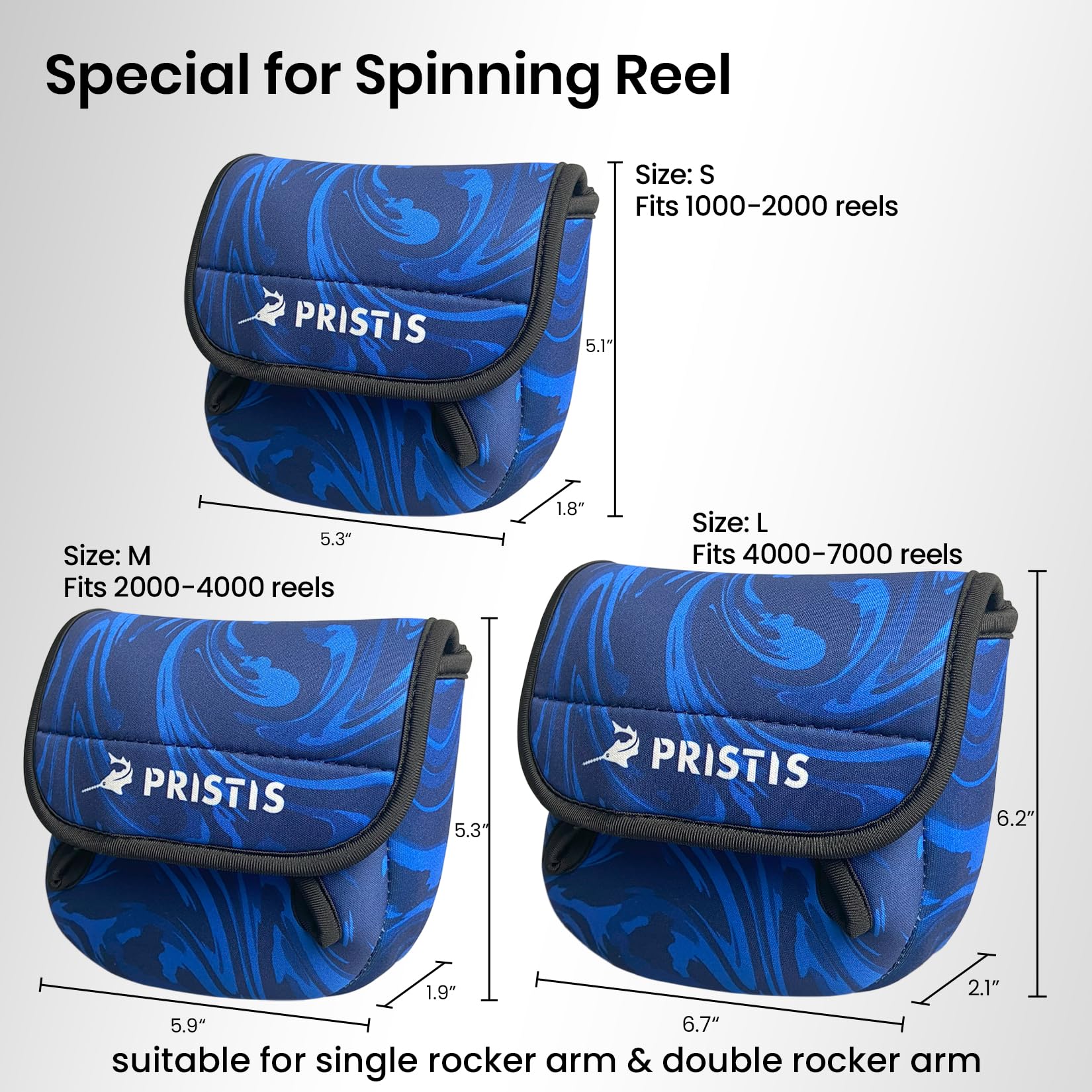 Pristis Cubierta de carrete giratorio, bolsa protectora fabricada con material resistente a los impactos de 3 mm, bolsa de almacenamiento de carretes, apto para carretes giratorios de la serie