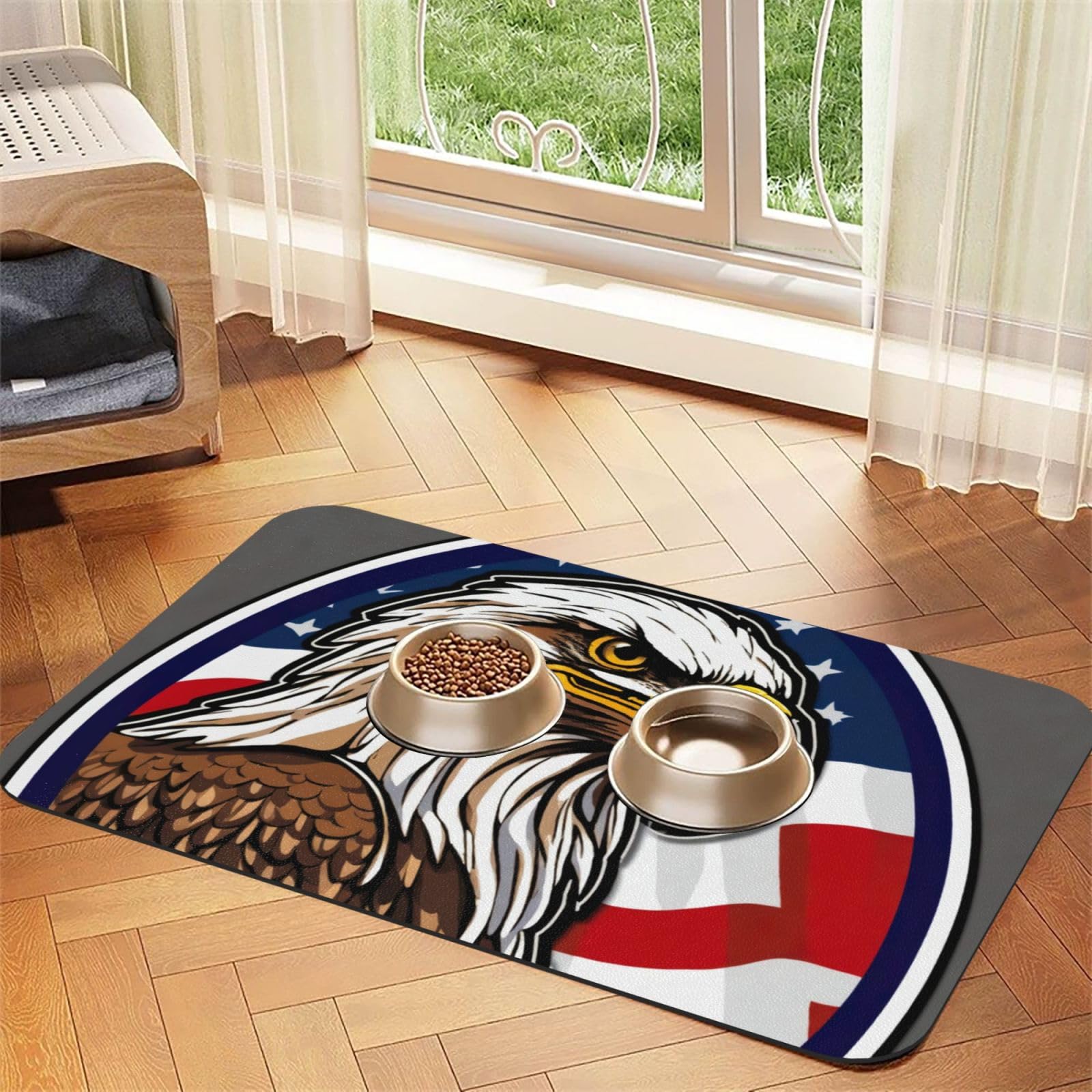 Tapis de nourriture absorbant et antidérapant en caoutchouc pour gamelle chien chat