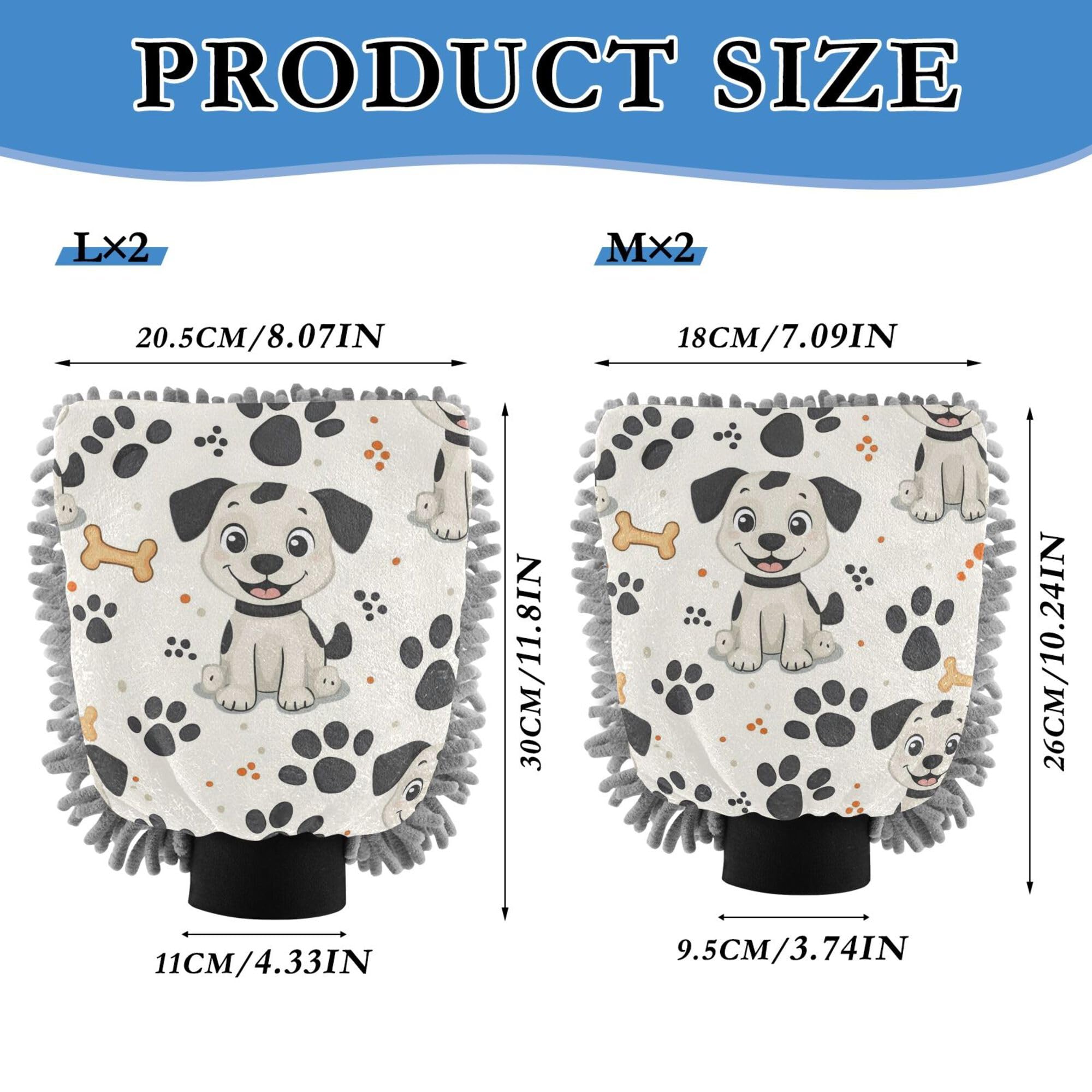 Cute Cartoon Dogs Animal Car Wash Mitts Microfiber 11.8'' Cars Washing Mitt Non Scratch Cleaning Mitten for Hand Brush Cleaning