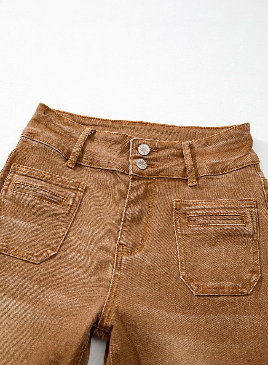 Sidefeel Women's Wide Leg Jeans High Waisted Tummy Control Stretchy Pockets Front Straight Leg Jeans - Image 7