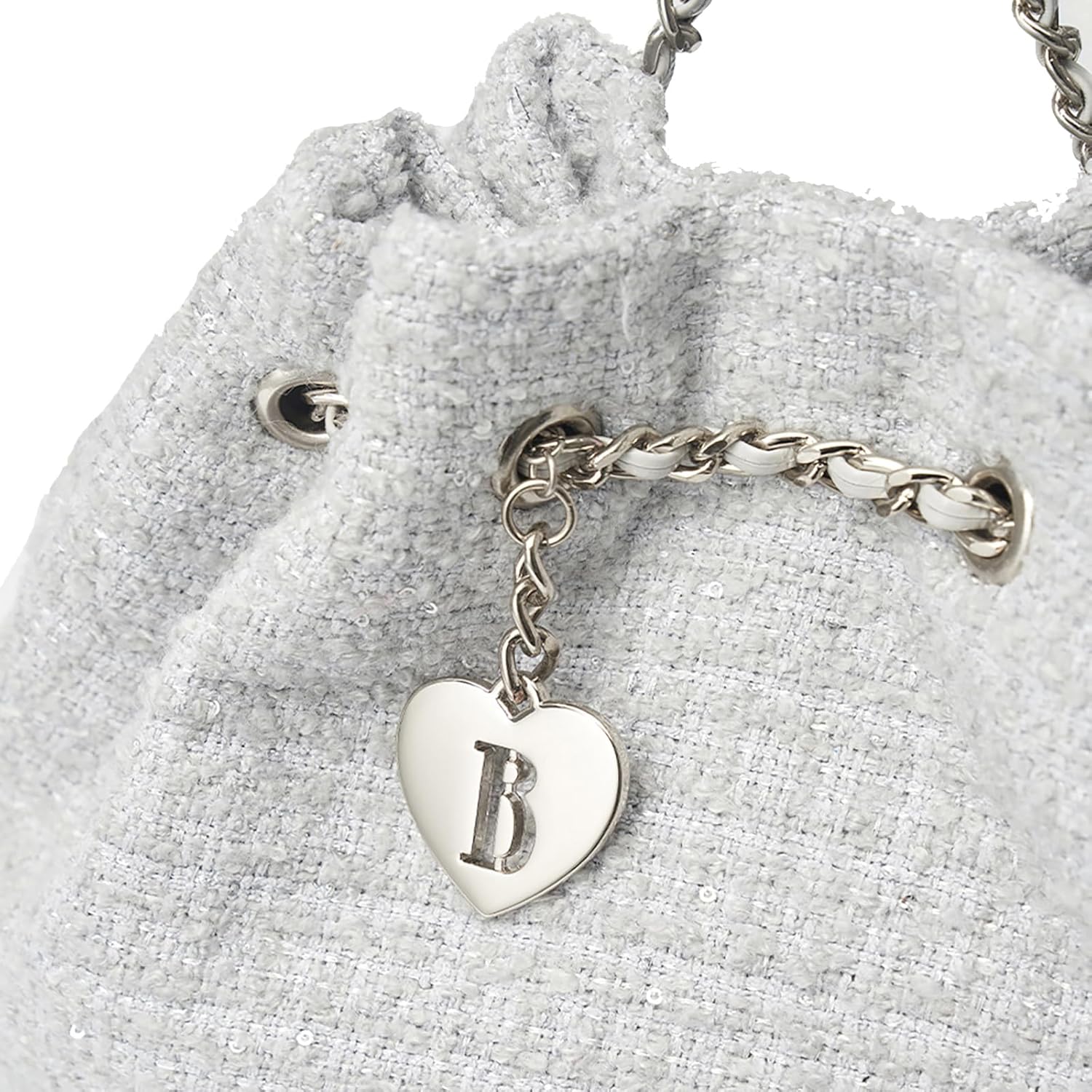 YOXIER Backpack ，Fashionable minimalist backpack - lightweight tweed, cute heart B accessory (Grey) - Image 7