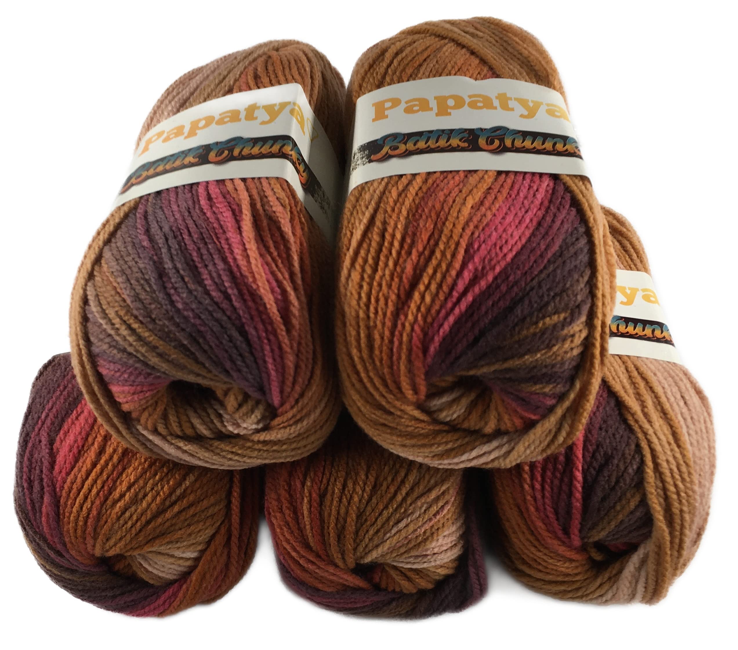 Rainbow Papatya Batik Chunky 5x100g Balls Shade 111BC