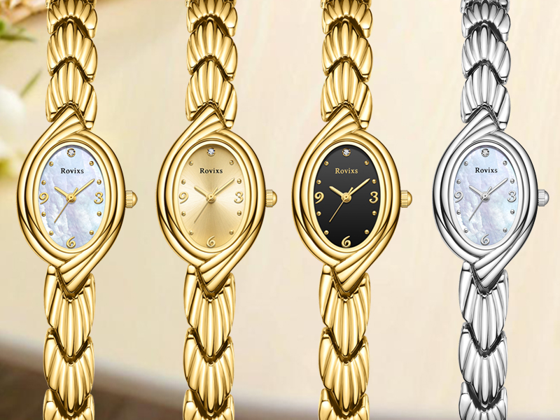 Women\'s Bracelet Watch with Japanese Quartz Movement, Adjustable Metal Band Amazon.com: Rovixs Small Elegant Womens Quartz Watch  main image 4