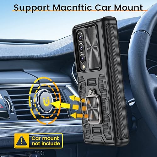 Miniatura 8 de VEGO Funda para Z Fold 4, Galaxy Z Fold 4 con cubierta de cámara deslizante y funda de protección de bisagra con protector de pantalla 360 Funda