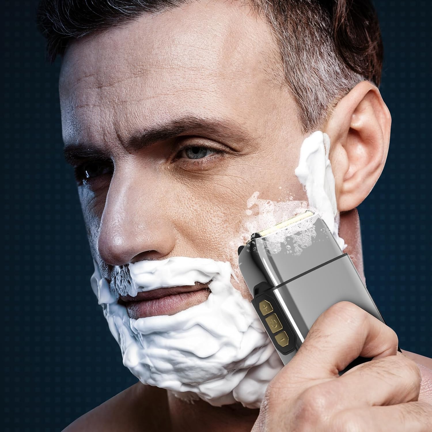 Electric Razor for Men Face, Bazivve Electric Shavers for Men, Foil Shaver with 3 Adjustable Speeds, Rechargeable Waterproof Close Shave Trimmer with LED Display for Face/Beard/Head Shavers (Silver)