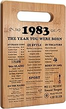 40th Birthday Gifts for Women Men, 40 Year Old Birthday Gifts, 1983 Poster, Back In 1983 Cutting Board, 40th Birthday Decorations