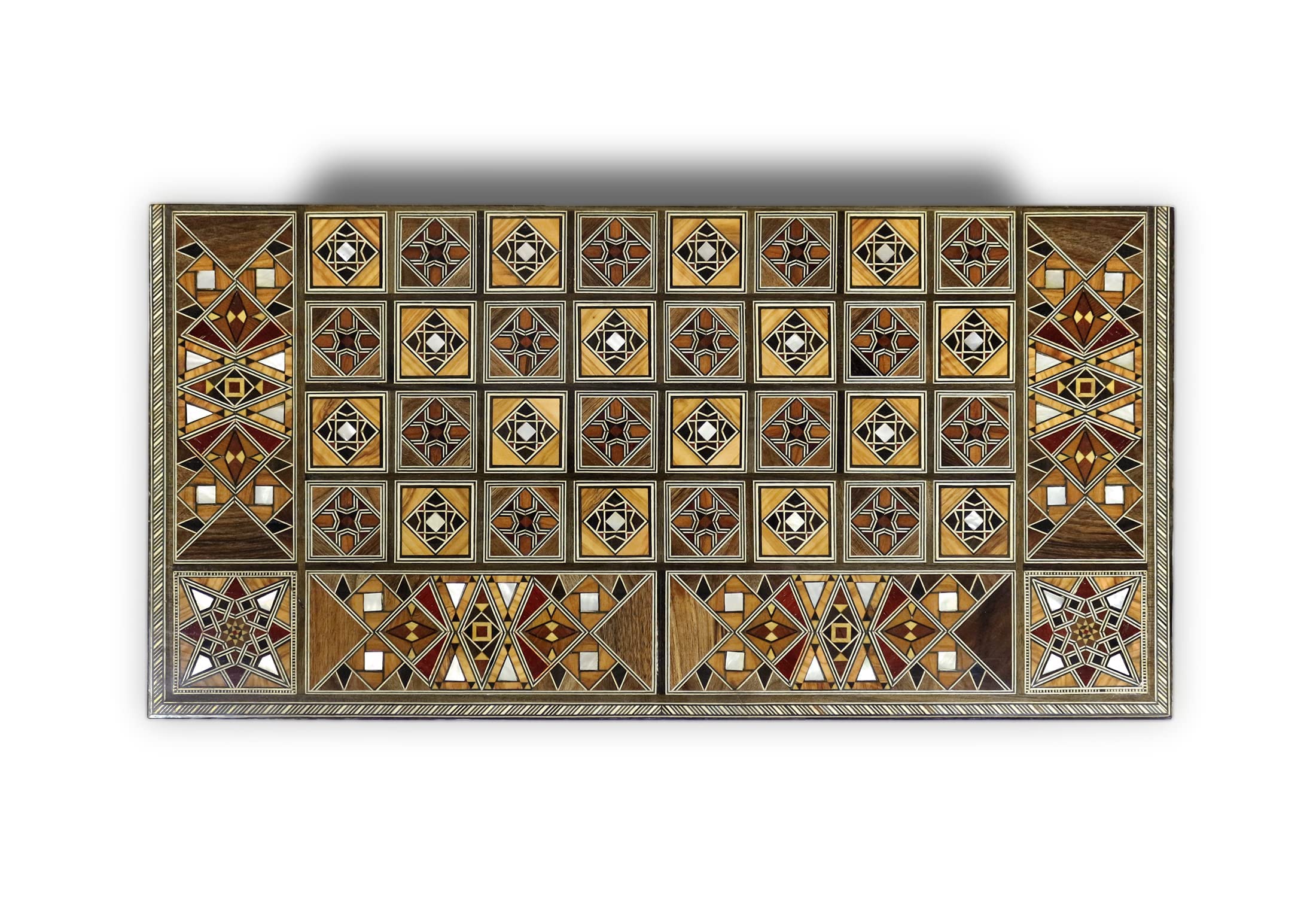 Novità 50 x 50 cm, in legno originale Backgammon Tavla/scacchi DAMA BK, 512F con 30 mattoncini in legno Backgammon e scacchi in legno KH 95 mm