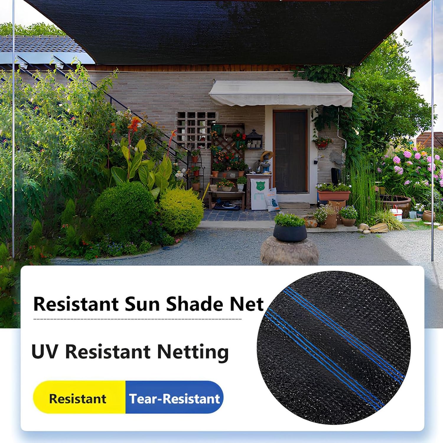 Shade Cloth Shade Netting 90% Shading Rate Privacy and Sun Protection Breathable and Waterproof Shade Cloth for Garden, Pergola, Patio Plants, Greenhouse(8'x40')