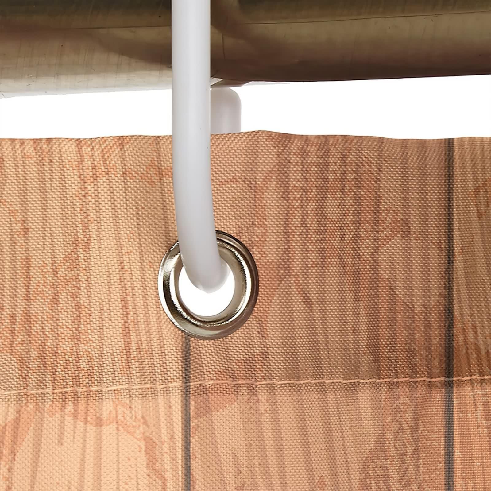 Cortina de ducha de 200 x 200 cm, textil amarillo, patrón de tabla de madera, cortina de baño antimoho, poliéster, resistente al agua, lavable, para baño, 2 x 2 m de largo (ancho x alto)