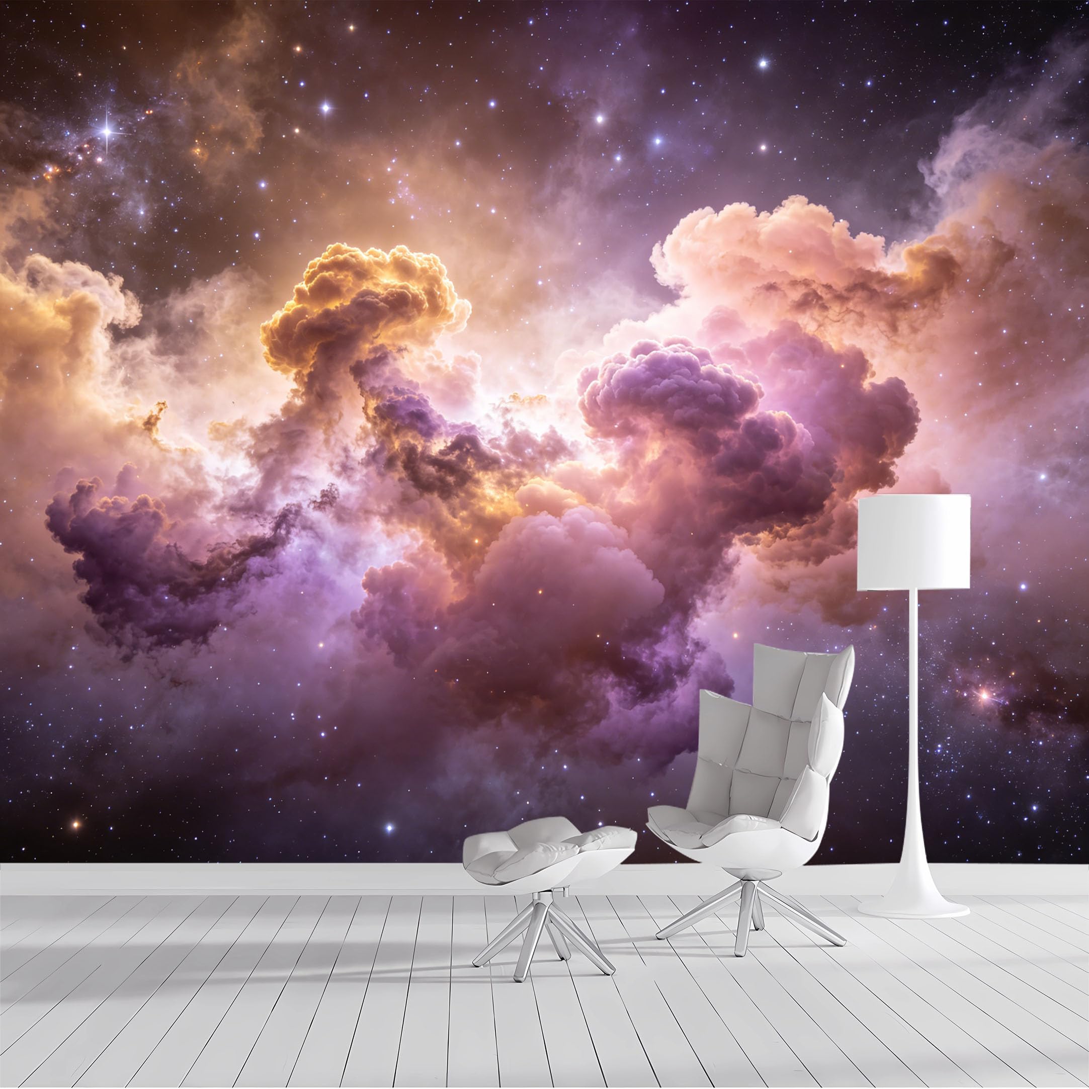Custom Size Wall Mural Cosmic Nebula Galaxy Stars Space Abstract Geometric Watercolor SelfAdhesive Wall Fabric Removable Peel and Stick Wallpaper Wall Decor for Living Room Bedroom Bathroom