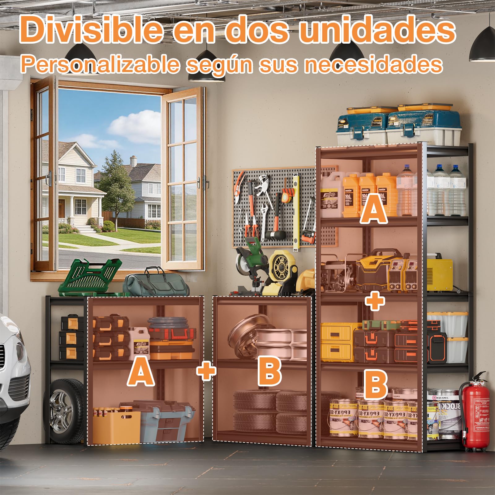 Himimi Estantería Metálica de Carga Pesada 182x90x40 cm, 1000kg (200kg/Nivel), 5 Baldas de Acero Ajustables, Estantería de Almacenaje sin Tornillos para Garaje, Sótano, Taller, Almacén, Cocina, Negro