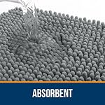 OLANLY Chenille Bath Mat 16" x 24", Extra Soft Absorbent Plush Bathroom Mat, Rubber Backing Quick Dry, Machine Washable Bath Mats for Bathroom Floor, Tub and Shower, Home Decor Accessories, Grey