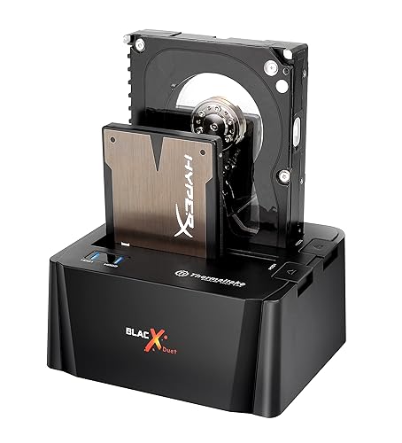 Thermaltake BlacX Duet 2.5”/3.5” SATA I/II/III USB 3.0 External Hard Drive Enclosure Docking Station ST0014U-D,Black - Dual Bay - USB 3.0
