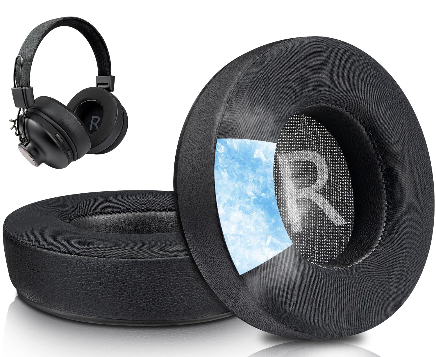 SOULWIT 80mm Earpads Replacement for House of Marley Positive Vibration 2 Wired/Wireless Headphones, Ear Pads Cushions with Noise Isolation Foam -