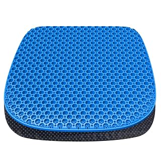 Large Gel Seat Cushion for Long Sitting with Non-Slip Cover,Soft & Breathable,Seat Cushion for Chair,Car,Office,Desk Chair,Wheelchair - Amazon product rated Grade A