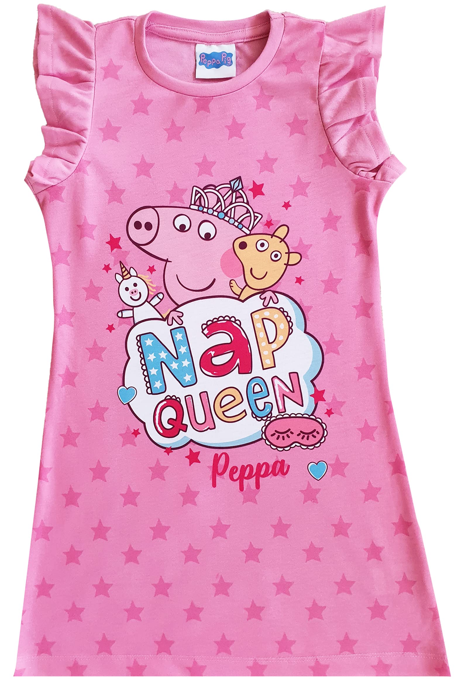 Peppa Piggirls Nightie Nightdress Night Shirt Pink Dinosaurs