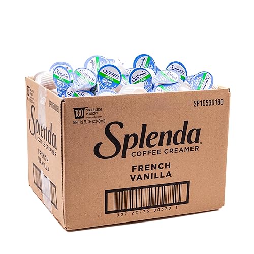 SPLENDA Tazas de crema de café de una sola porción bajas en calorías, vainilla francesa sin azúcar, 180 unidades