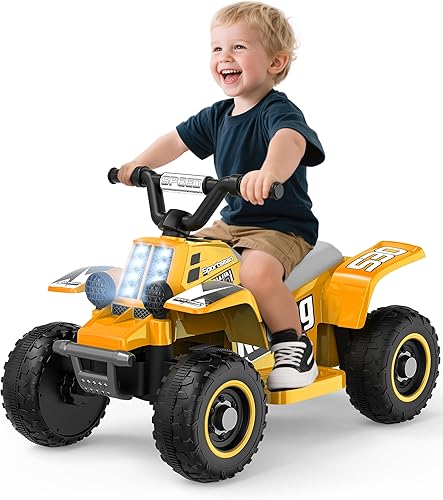 Miniatura 9 de ANPABO Juguete ATV de 6 V 7AH para niños, 4 ruedas para niños de 18 a 36 meses con faro, adelante y atrás, bocina, reproductor de música, USB, MP3,