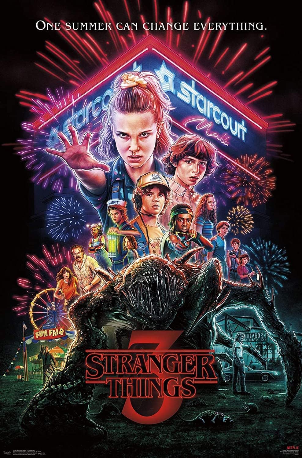 Trends International Netflix Stranger Things: Season 3 - 1 Sheet Wall Poster, 22.35" x 34", Unframed Version