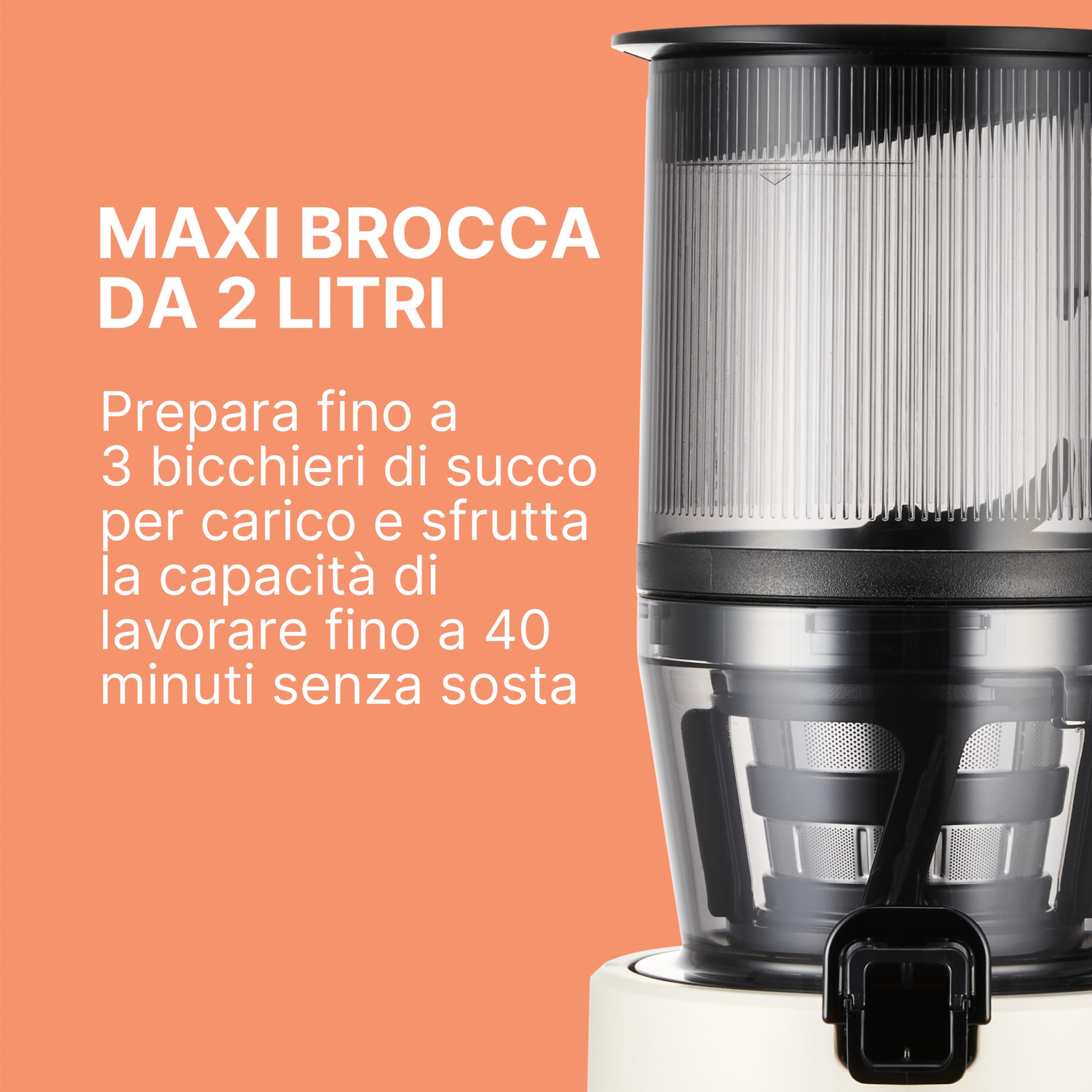 Hurom | Estrattore H330P - Succhi Più Sani, Gustosi e Senza Sprechi, Estrattore di Succo Premium, Pulizia Facile e Veloce, Alta Resa di Succo, Tecnologia di Spremitura Lenta - Deep Ivory
