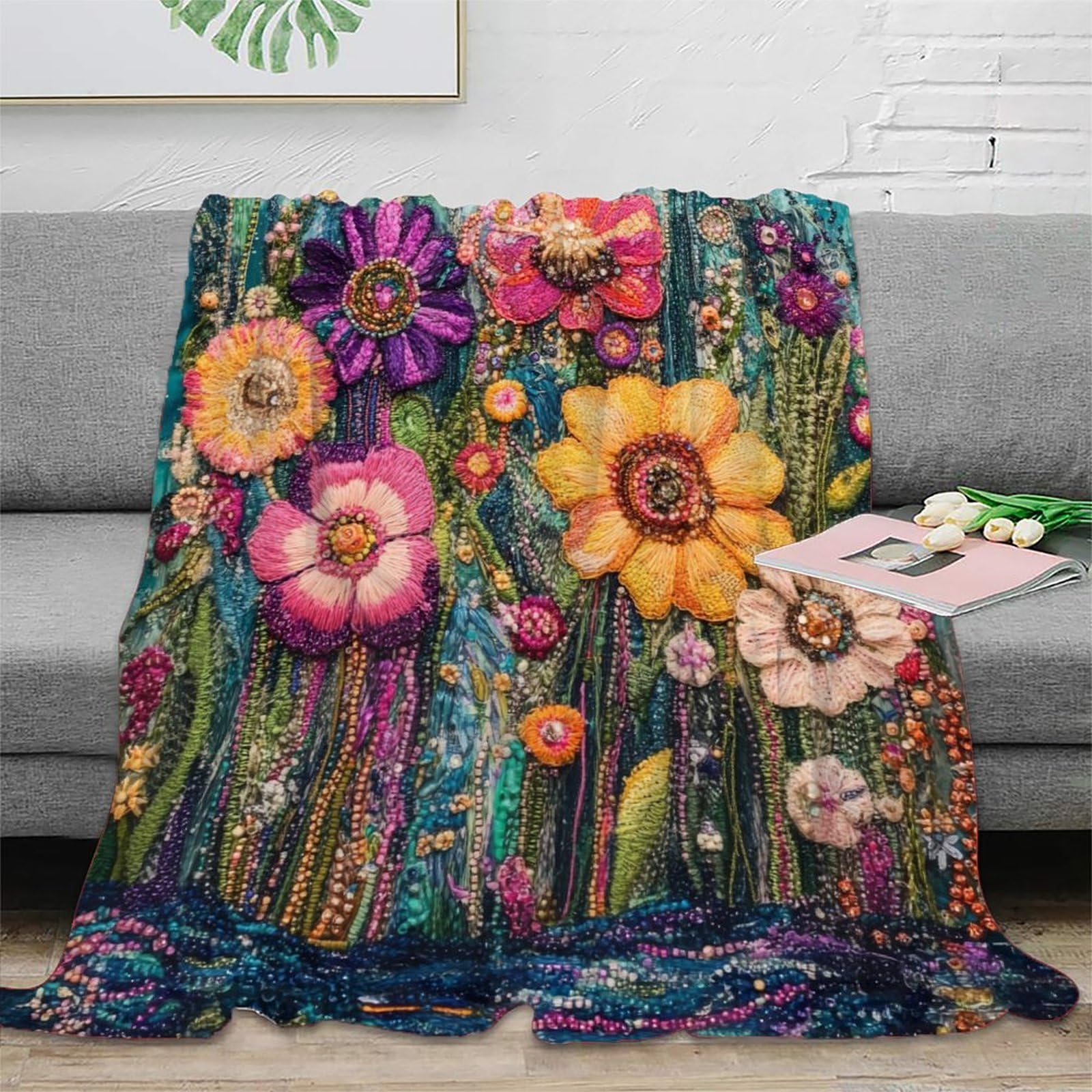 Couverture microfibre 150x200cm jeté de canapé chaud et doux