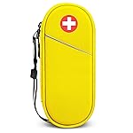 SITHON EpiPen Medical Carrying Case Insulated, Travel Medication Organizer Bag Emergency Medical Pouch Holds 2 EpiPens, Asthma Inhaler, Anti-Histamine, Auvi-Q, Allergy Medicine Essentials, Yellow