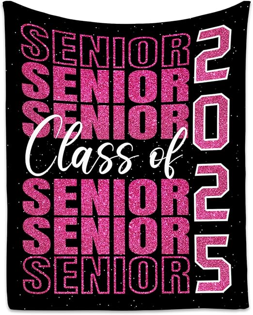 Graduation Blanket - Class of 2025 Graduation Gifts for Her or Him - 40"x50" Flannel Warm Throw Decorations - Senior 2025 Red Blankets for College, High School
