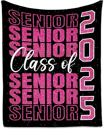 Graduation Blanket - Class of 2025 Graduation Gifts for Her or Him - 40"x50" Flannel Warm Throw Decorations - Senior 2025 Red Blankets for College, High School
