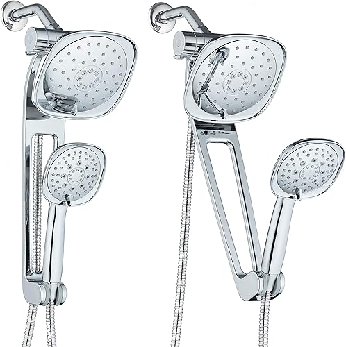 AQUABAR - Sistema combinado de spa cuadrado de alta presión de 3 vías con brazo de extensión ajustable de 18 pulgadas para un fácil alcance y