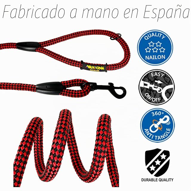 Foto 2 de 5 de Correa de Entrenamiento clásica para Perros, Cuerda de Nylon, Fabricada en España, para Perros pequeños