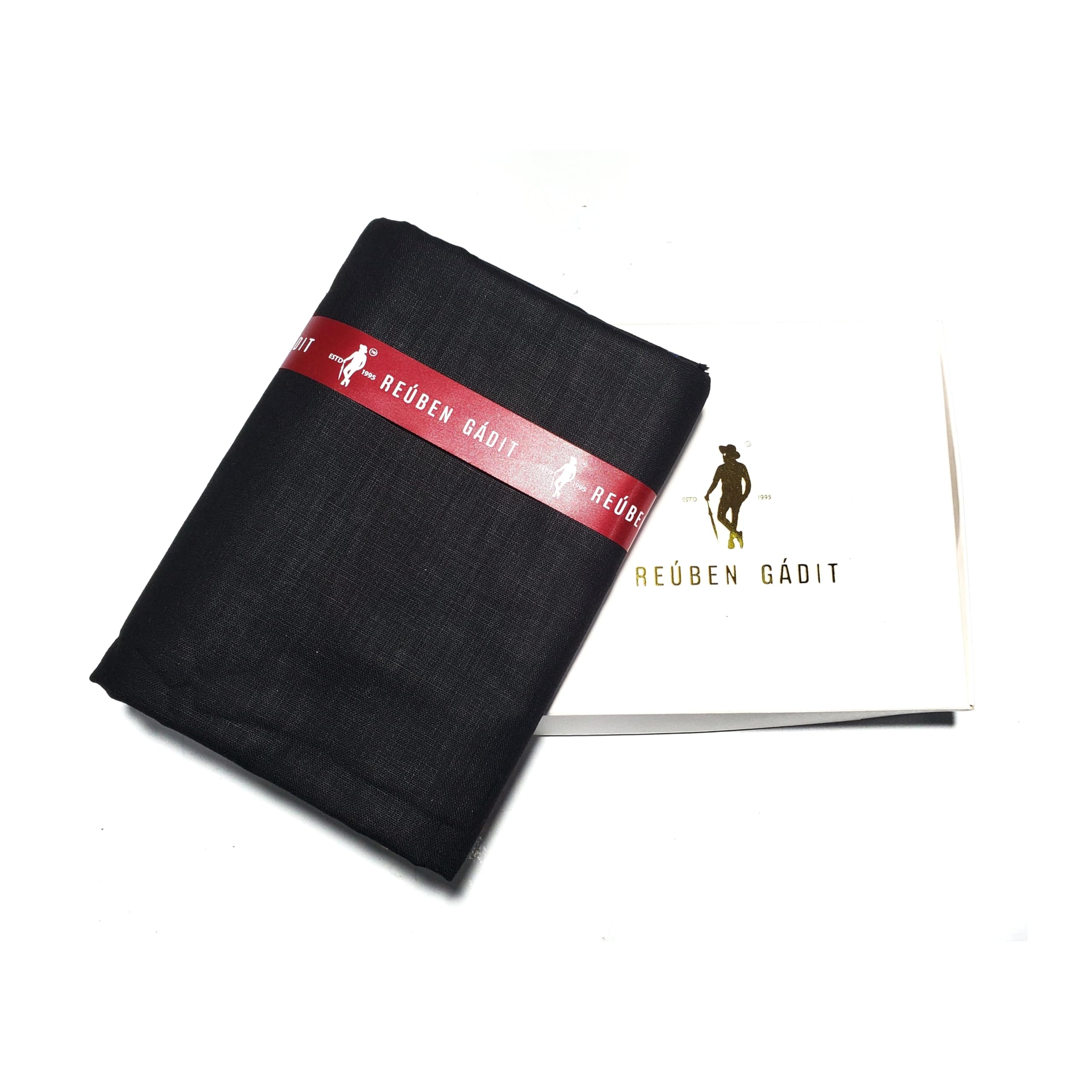 REUBEN GADIT Men's Premium Shirting Fabric Box, Black, Gift Pack-image-26