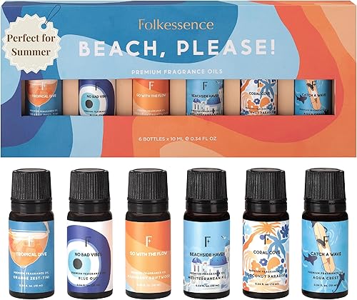 Miniatura 10 de Folkulture Aceites esenciales para aceite difusor, aceites esenciales, juego de 6 aceites de fragancia, aceites difusores de aromas para el hogar,
