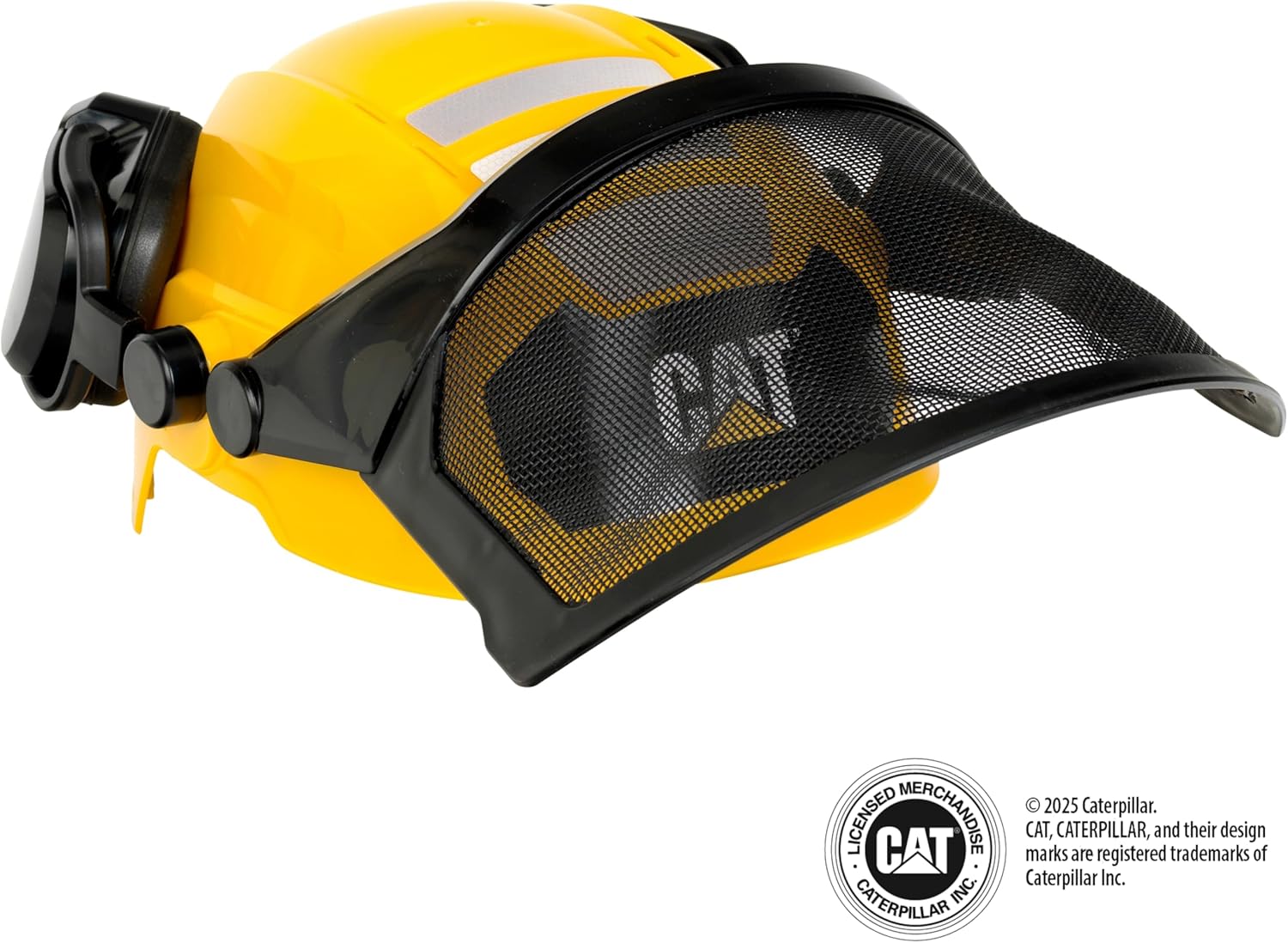 Klein Theo 3271 Caterpillar Forestry Helmet | Interactive Motor Skills Toy with Movable Visor & Ear Protectors | Official Licensed Product | Toy for Children Aged 3 and Up
