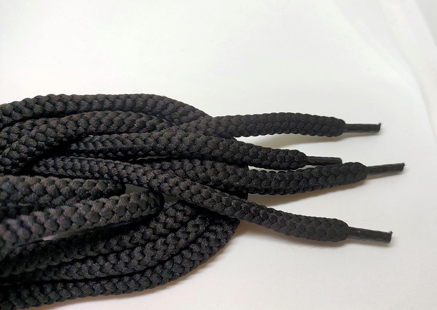 4 Pieces Round Hoodie Drawstrings Cord Replacement (Black) 6mm X 50 Inch Draw String for Sweatpants, Sweatshirt, Jacket, Coats, Shorts, Pants, Swim, Trunks, Sewing Threader