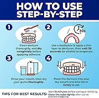 Vista 5 de Secure Sensitive Gums - Adhesivo impermeable para dentaduras postizas con goma de mascar de aloe vera y mirra, extra fuerte durante todo el día