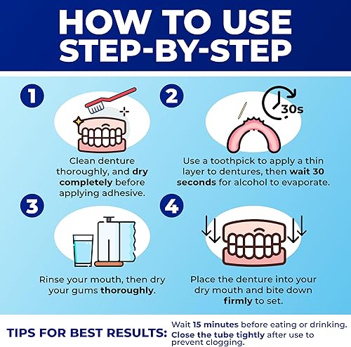 Miniatura 5 de Secure Adhesivo para dentaduras postizas sensibles con aloe vera y mirra, retención máxima de 12 horas, sello impermeable patentado, para todo tipo