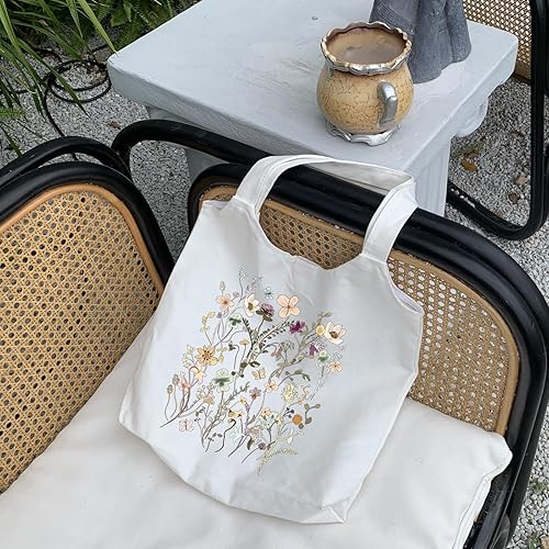 Miniatura 6 de KIEKIECOO Bolsa de lona negra estética personalizada personalizada reutilizable bolsas de comestibles florales arte compras bolsa de hombro