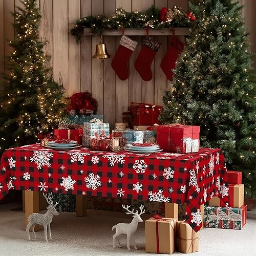 Vista 166 de Smiry Paquete de 10 Manteles Desechables de Cuadros Vichy Azules - 54" x 108" Mantel de Plástico de Servicio Pesado, Cubiertas de Mesa Impermeables