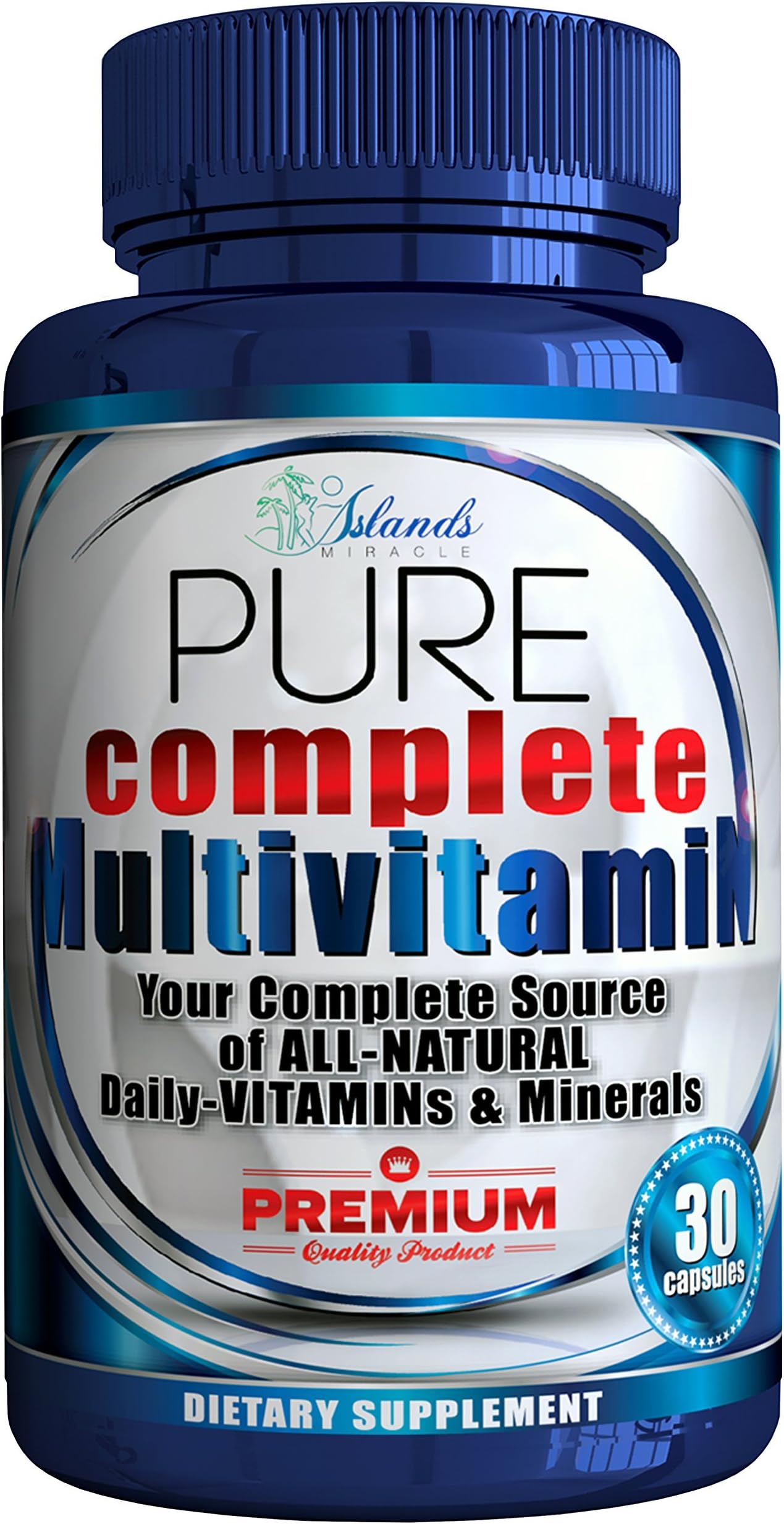 Daily Multivitamin for Men & Women + Antioxidant The Best Complete Multivitamins & Minerals All Natural Organic Supplements Vitamins A, B Complex, C, Vitamin D3 2,000 IU, E, Biotin for Hair Growth