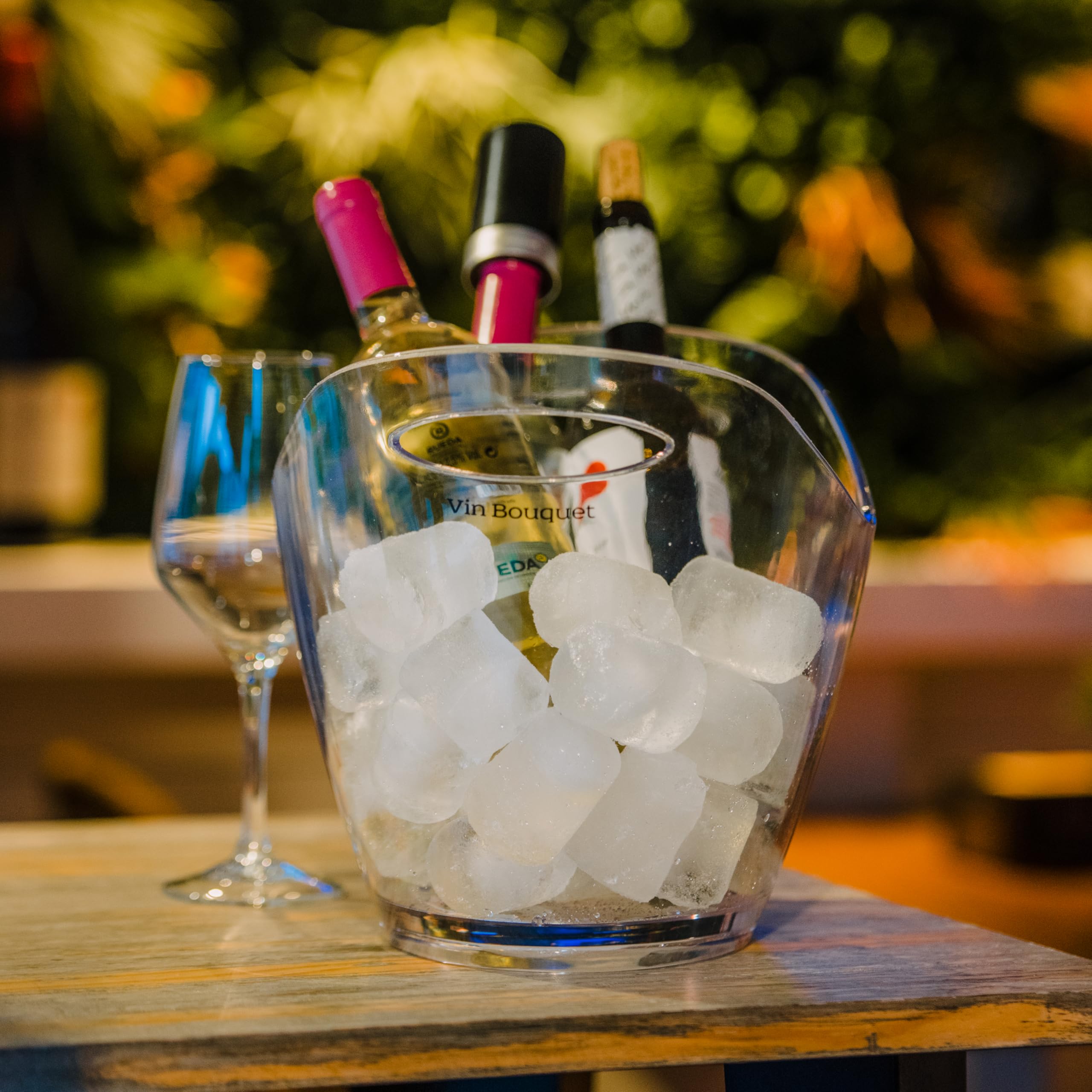 Vin Bouquet FIE 029 Secchiello Champagne Trasparente per Raffreddare Fino a 6 Bottiglie Vino Cava Champagne