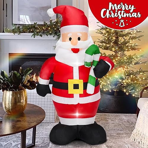Miniatura 5 de YOUBEMAGIC Bonito Papá Noel inflable de Navidad de 4 pies con luces LED integradas, decoración inflable de Navidad para interiores y exteriores,