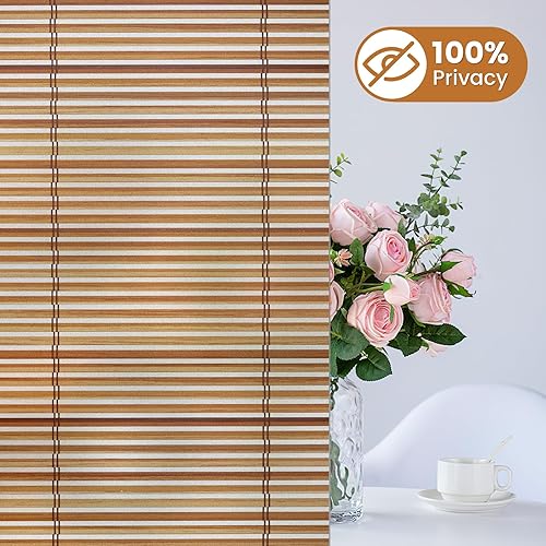 Vista 21 de DKTIE Película decorativa de privacidad con patrón floral geométrico para ventana, control de calor, bloqueo UV, adherencia estática, reutilizable