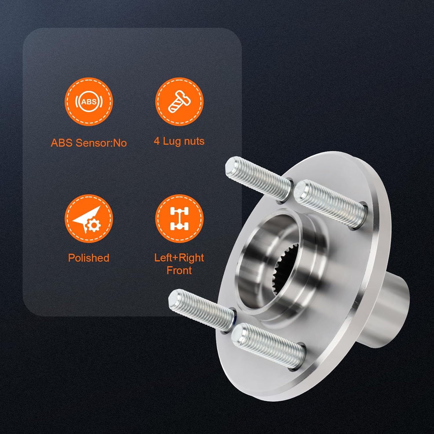 OCPTY Front Wheel Bearing and Hub Assembly Premium 518507 1998-2002 for Chevrolet Prizm Non-ABS Models, 1993-1997 for Geo Prizm Non-ABS Models, 1988-2002 for Toyota Corolla Non-ABS Models