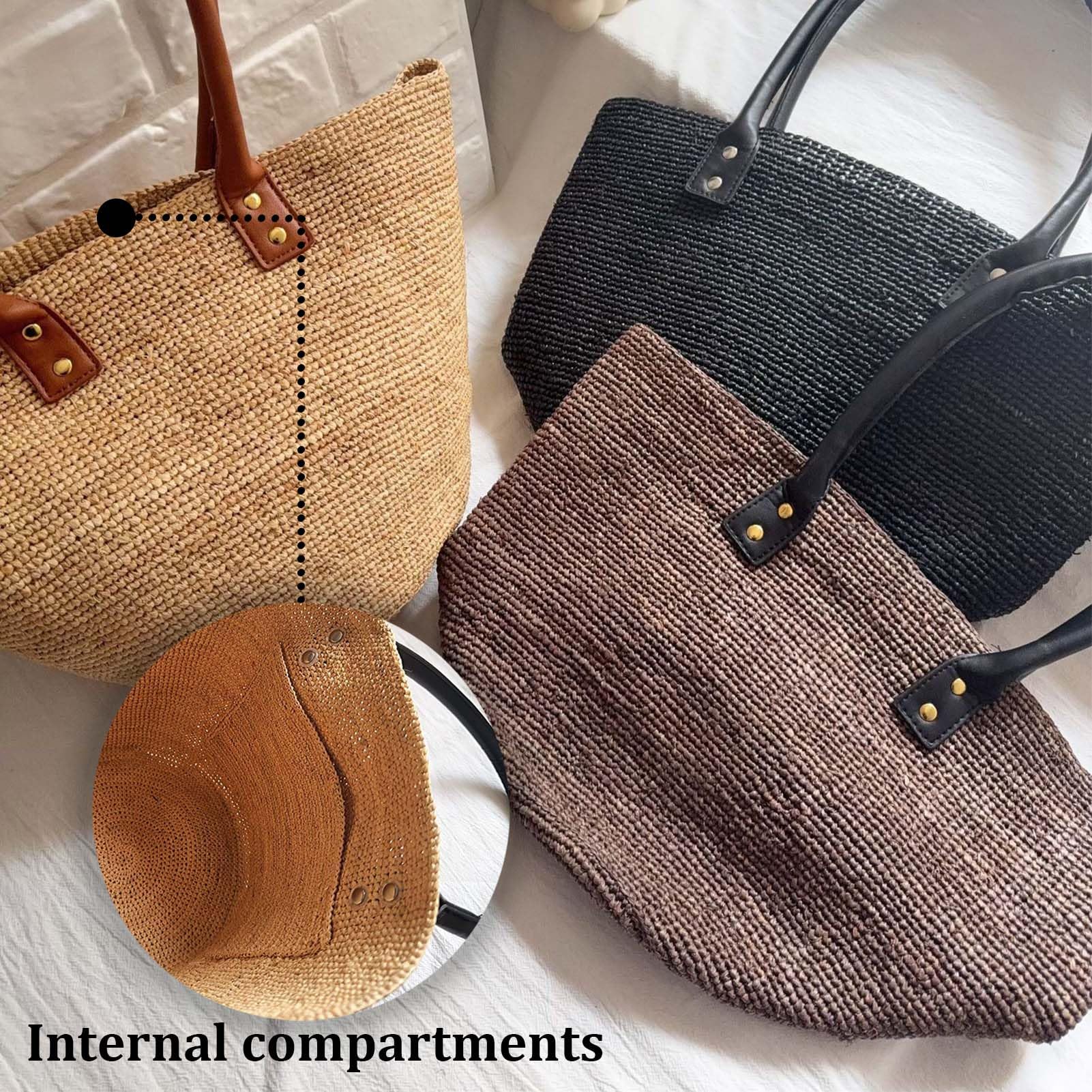 Bolso Rafia Mujer Verano De Playa De Paja Bolso De Mano De Bandolera Capazos Mimbre Tejido Crochet Bolso De Hombro De Vacaciones De Viaje Straw Beach Tote Summer Handbags Women