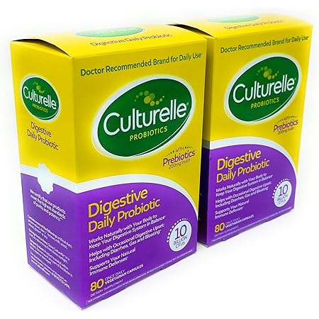 Culturelle, Digestive Health Probiotic lstli 80 Capsules (Pack of 2)